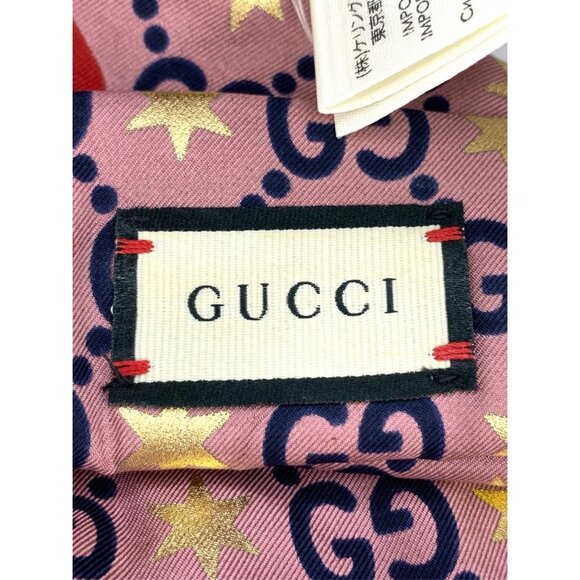 Gucci Pink Silk Headband with All-Over Double G Print - Picture 7 of 9